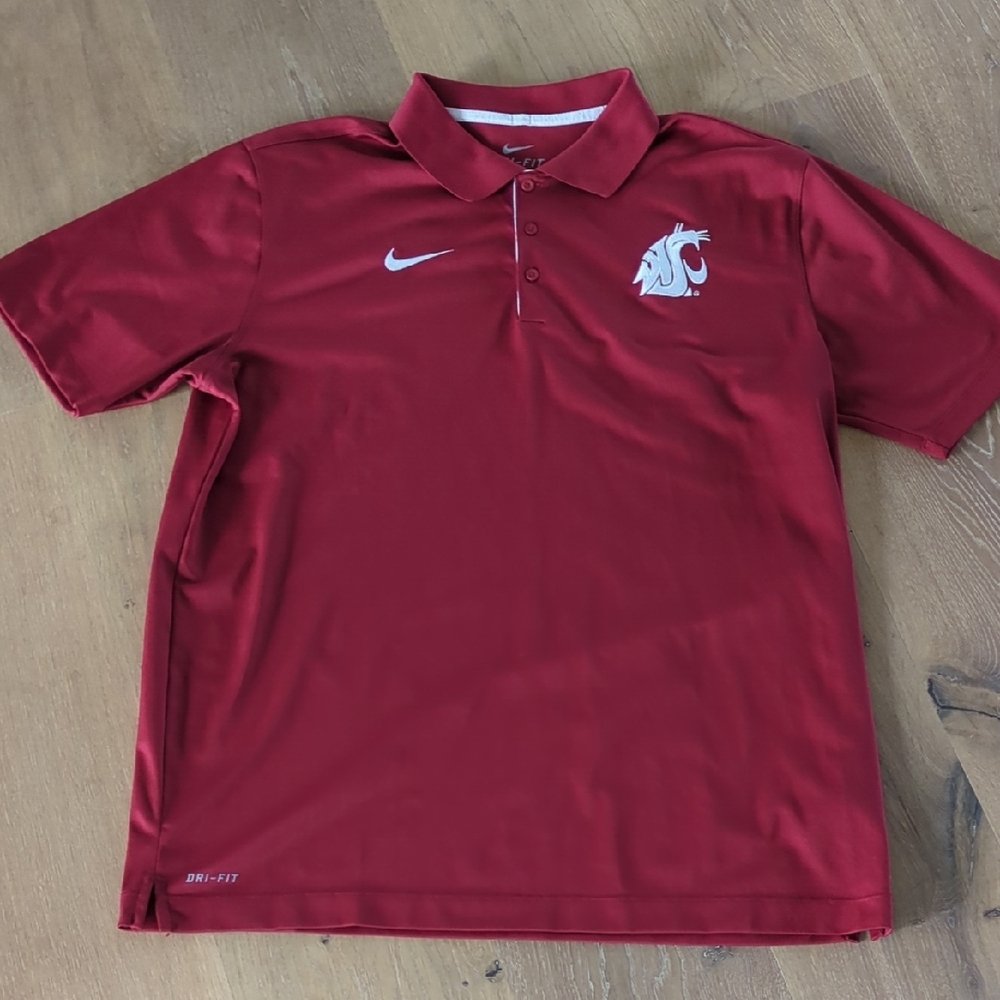 Nike Washington State University WSU Cougars Polo Shirt with Embroidered Logo